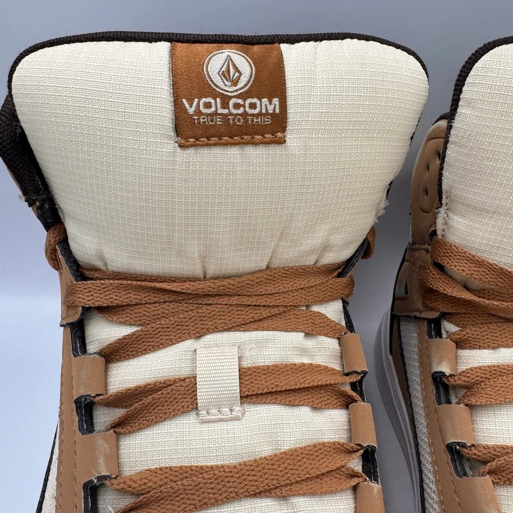 Volcom Mens VM30246 High Top Work Sneakers Brown Tan ASTM F2413-18 EH SR Safety